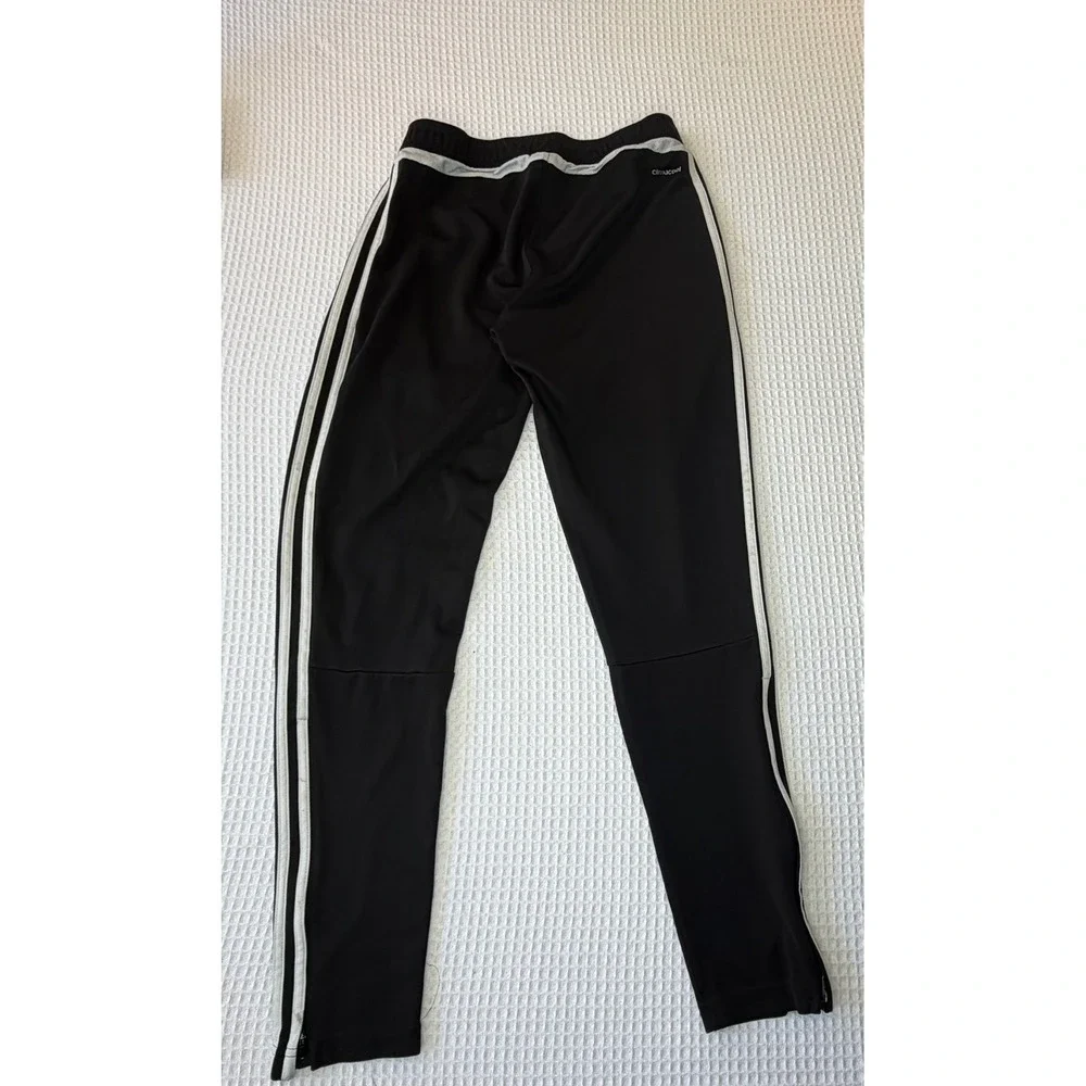 Adidas Climacool Soccer Training Pants Mens Small Black White Stripe Joggers